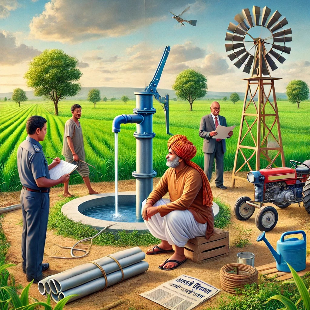 image of man applying for pradhanmantri tubwell connection